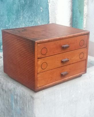 cassettiera vintage legno cucirini filofort