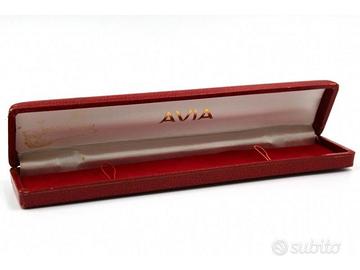 Scatola Avia Vintage Pelle Rossa Rara