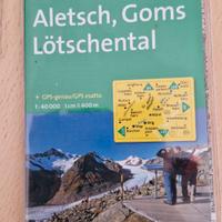 Cartina sentieri Kompass 122 Aletsch Goms Lotschen