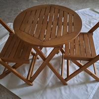 Set da bistrot / giardino pieghevole in legno