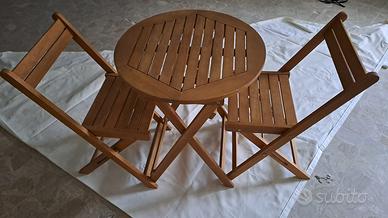 Set da bistrot / giardino pieghevole in legno