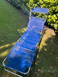 Lettino Prendisole Pieghevole blu  Mare Giardino