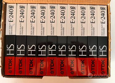 Lotto 10 VHS TDK HS E-240 Nuove Sigillate