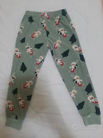pantaloni bimbo con pupazzi invernali