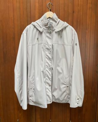 Impermeabile beige con cappuccio, taglia 44 46