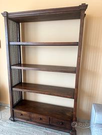 Libreria in legno con 3 cassetti