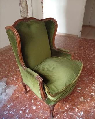 Coppia poltrone vintage in velluto