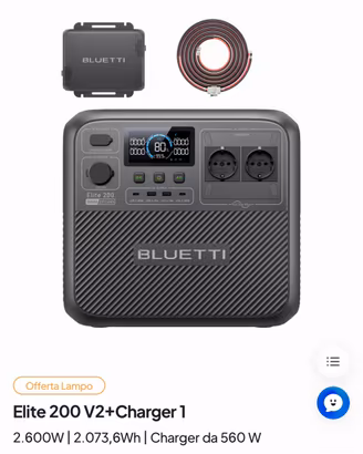 Bluetti V200 V2 elite + charger