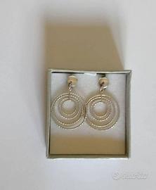 orecchini pendenti cerchietti argento 925