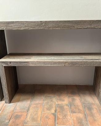 Tavolino tipo bar con panca legno