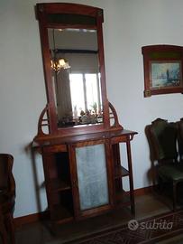 Antiquariato 1920 - Consolle con specchiera e vetr