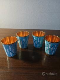 Set 4 bicchierini Stopka ,russi 1960 1970,ottone 