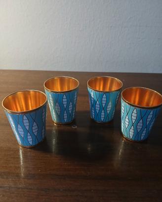 Set 4 bicchierini Stopka ,russi 1960 1970,ottone 