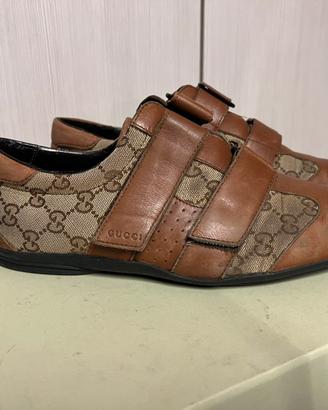 Scarpe Gucci sneaker uomo n 41 canvans velcro