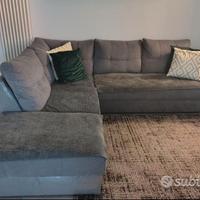 Divano letto angolare con pouf contenitore