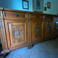 Tavolo con 6 sedie + credenza anni 70