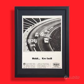 pubblicità vintage poster olio e carburanti Mobil