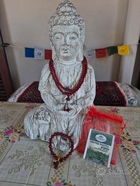 mala tibetano e braccialetto abbinato in cinabro 