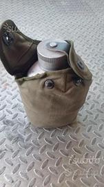 Borraccia con gavetta stile militare con custodia