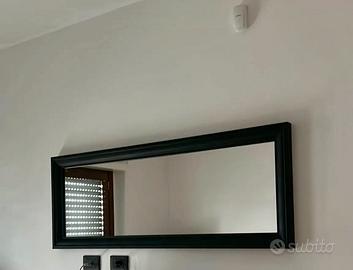 Specchio con cornice nera 52x140 cm