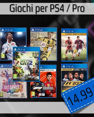 Vari giochi per PS4 e PS4pro