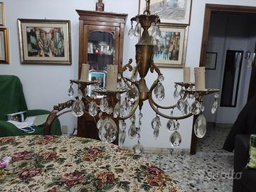 Lampadario in metallo a gocce 5 bracci