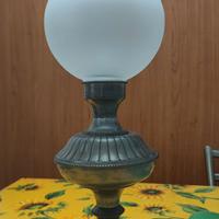 lampade vintage elettrificata peltro e boccia vetr