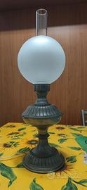 lampade vintage elettrificata peltro e boccia vetr