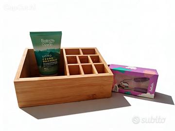 Set beauty: Organizer in bambù + Balsamo Uomo + Pi