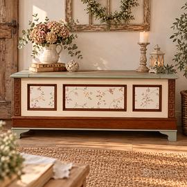 Cassapanca Vintage Decorata “Giverny”