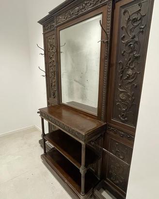Mobile da ingresso antico fine ‘800 com specchio