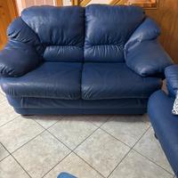 Coppia di Divani in vera pelle (blu)