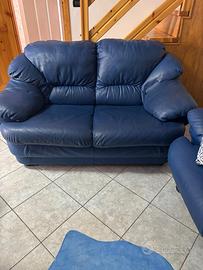 Coppia di Divani in vera pelle (blu)