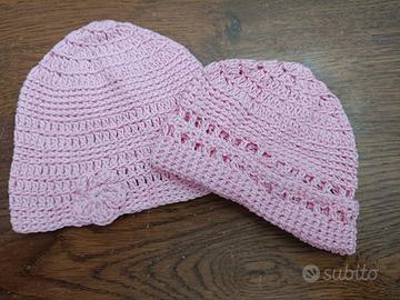 2 cuffiette realizzate in cotone all' uncinetto a