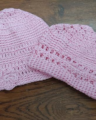 2 cuffiette realizzate in cotone all' uncinetto a