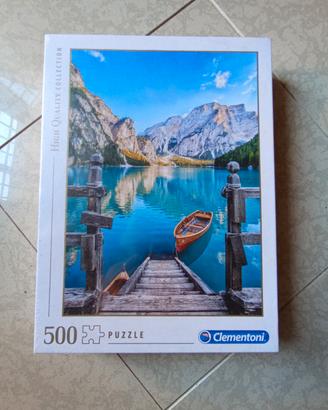 Puzzle 500 pezzi "Braies Lake", Clementoni