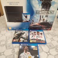 Console PS4 da 1 TB con joystick e 3 giochi.