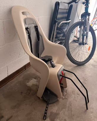 Seggiolino bici posteriore per bambini color crema