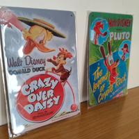 Targhe decorative vintage Disney metallo 