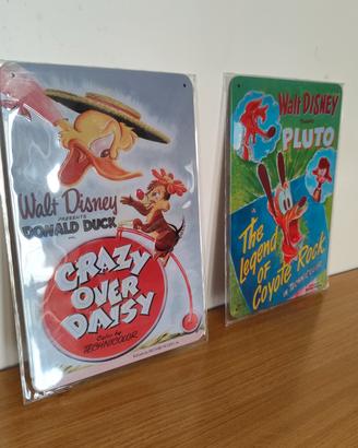 Targhe decorative vintage Disney metallo 