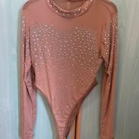 Body nude con strass - effetto gioiello