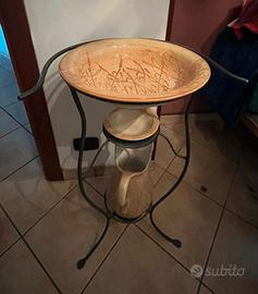 Set TOILETTE vintage in ferro battuto con specchio