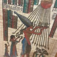 DIPINTO SU PAPIRO EGIZIANO  CON CORNICE 57X77cm