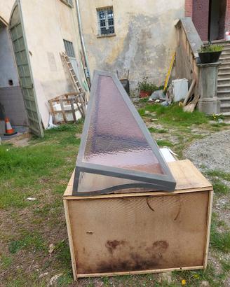 Cappa artigianale in ferro e vetro cattedrale