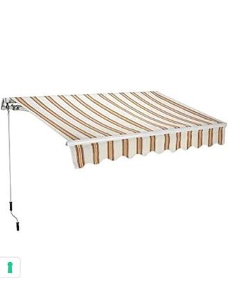 Tenda da sole a barra quadra righe beige nuova