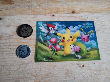 Monete Pokemon Chansey e Pikachu + cartolina JAP