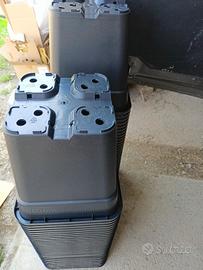 Vasi in plastica quadrati con sottovaso 18lt