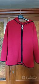 Cardigan/felpa rossa con tasche e cappuccio