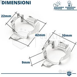 Coppia ADATTATORI montaggio KIT LED H7 per LANCIA YPSILON 03-13  Portalampada