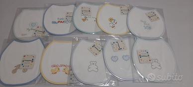 10 PZ  EURO 10 - BAVAGLIA BAVETTINA BAVETTA RICAMO